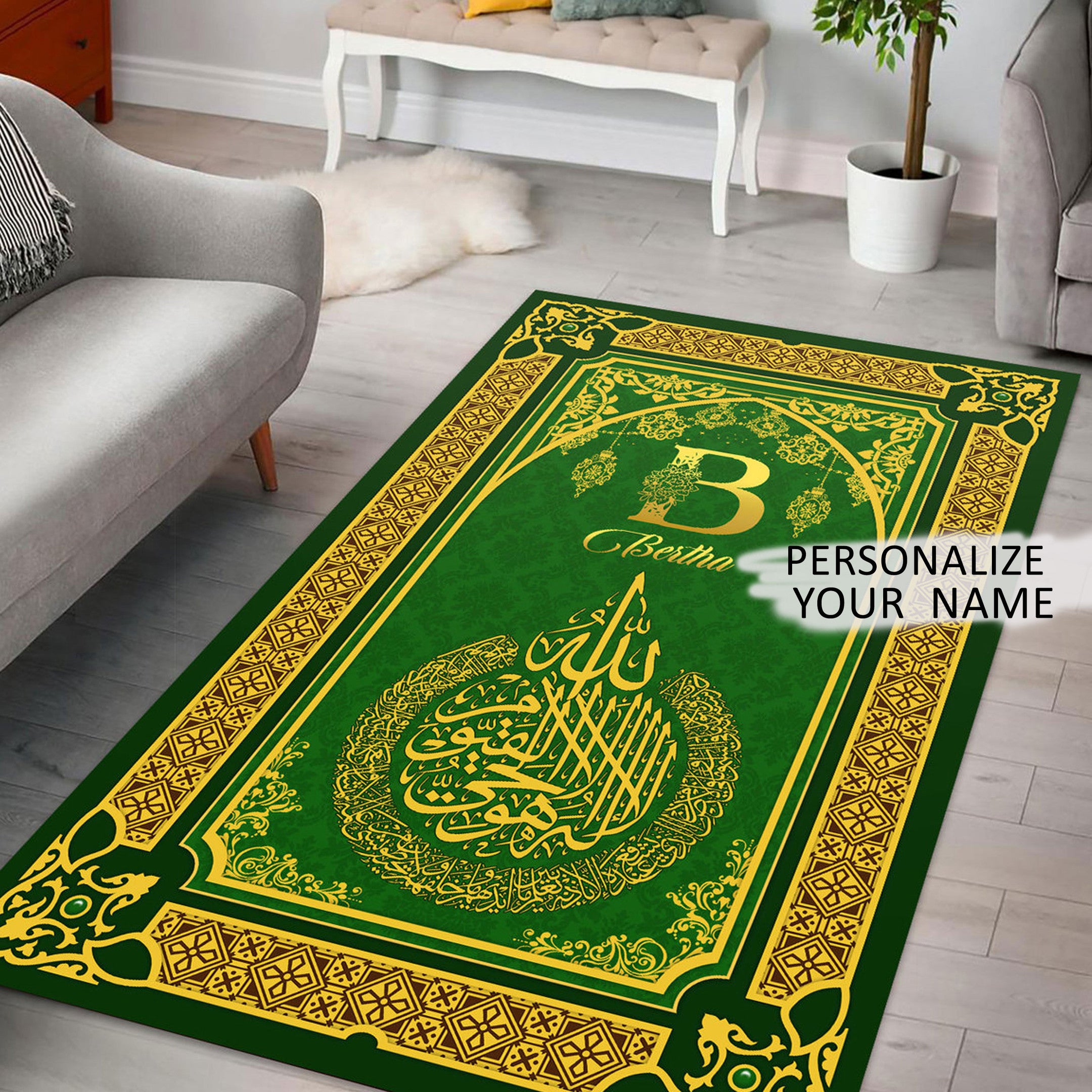 Custom Name Ayatul Kursi Prayer Rug - Stormmerch Exclusive