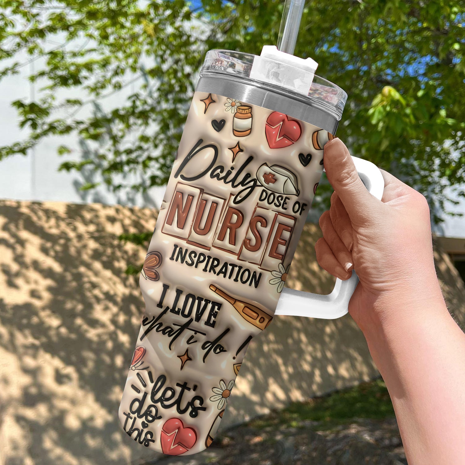 Daily Dose Of Nurse Custom Stanley Cup 40 oz 30 oz Tumbler With Handle