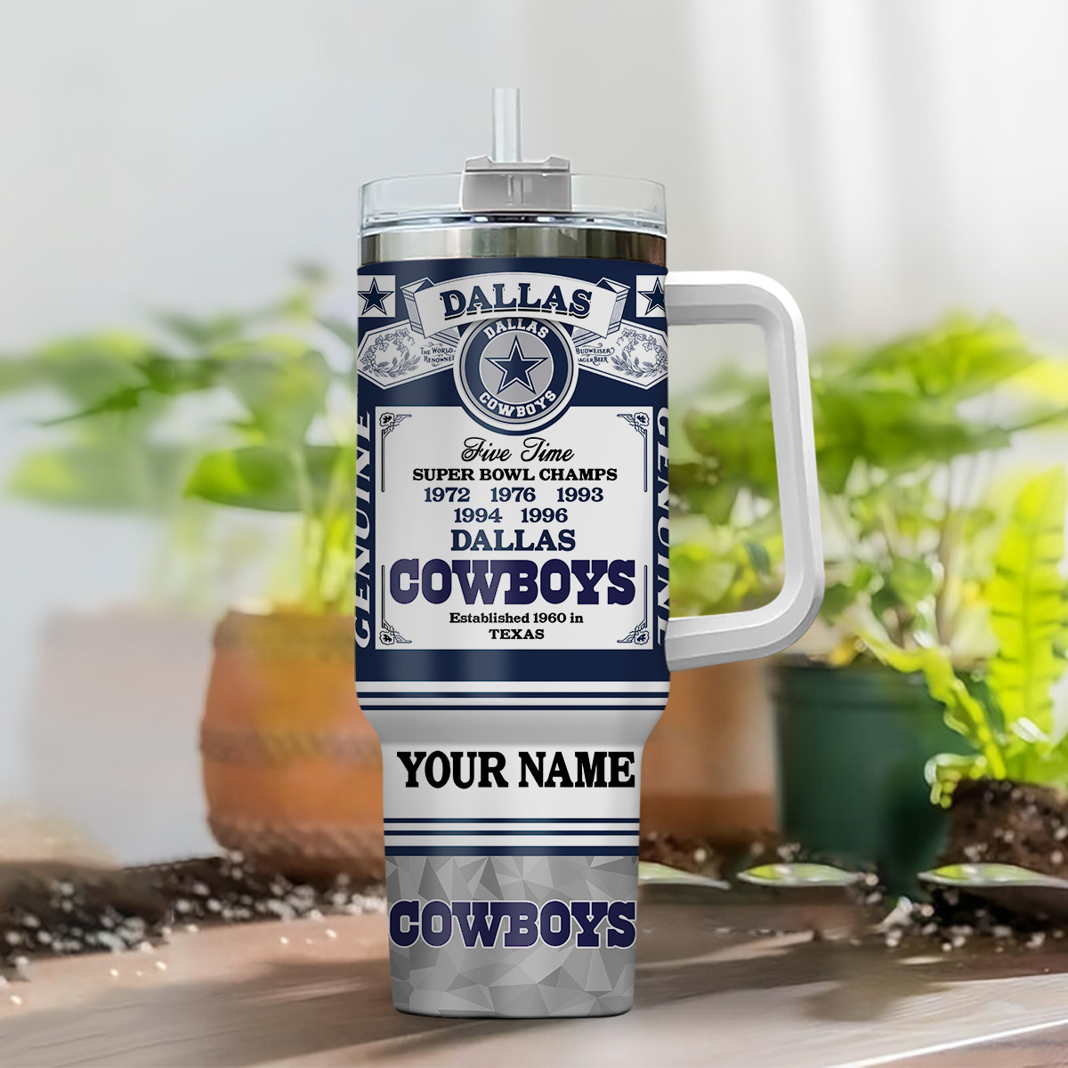 Dallas Cowboys NFL Super Bowl Champs Pride Custom Stanley Cup 40 oz 30 oz Tumbler With Handle