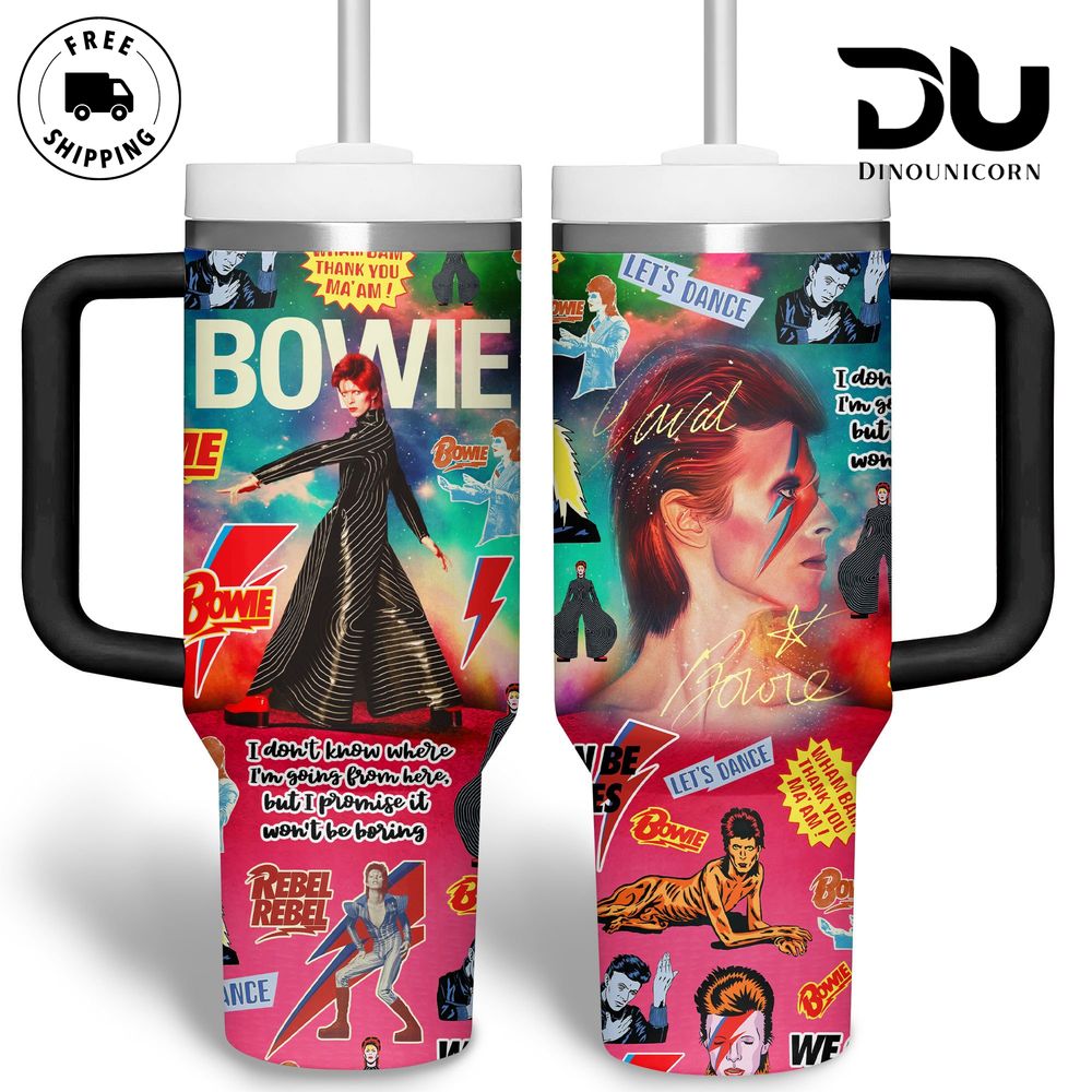David Bowie Music Custom Stanley Cup 40 oz 30 oz Tumbler With Handle