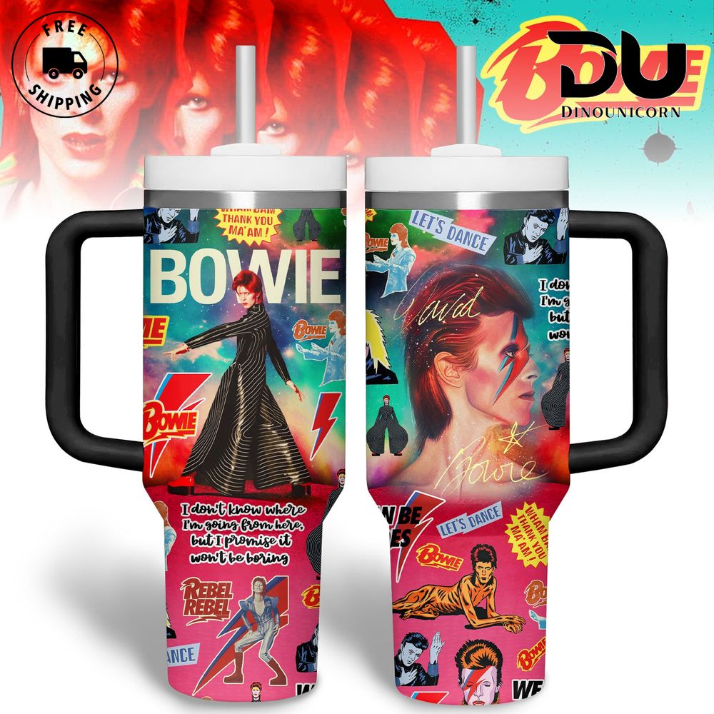David Bowie Music Custom Stanley Cup 40 oz 30 oz Tumbler With Handle