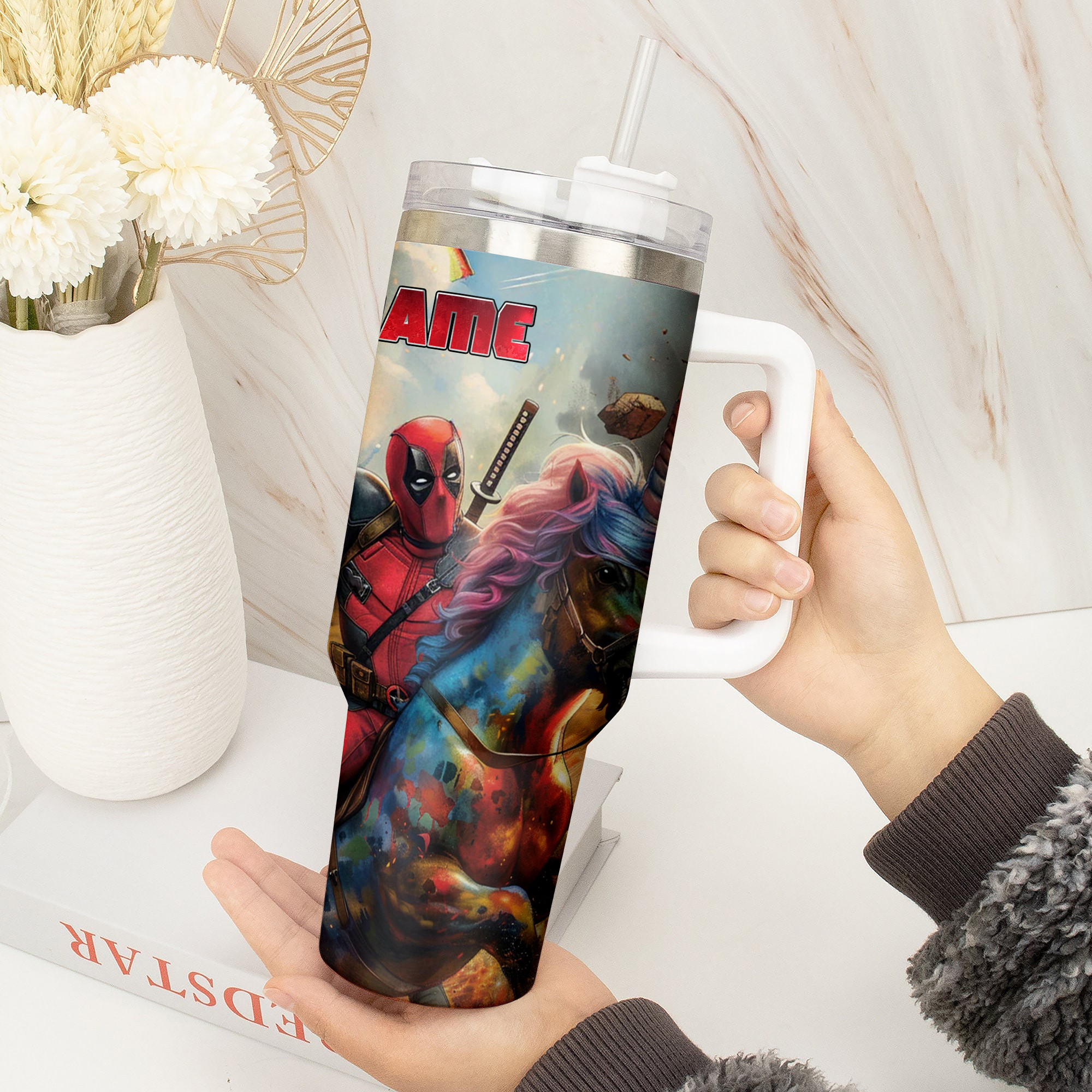 Deadpool Wolverine Movies Custom Stanley Cup 40 oz 30 oz Tumbler With Handle