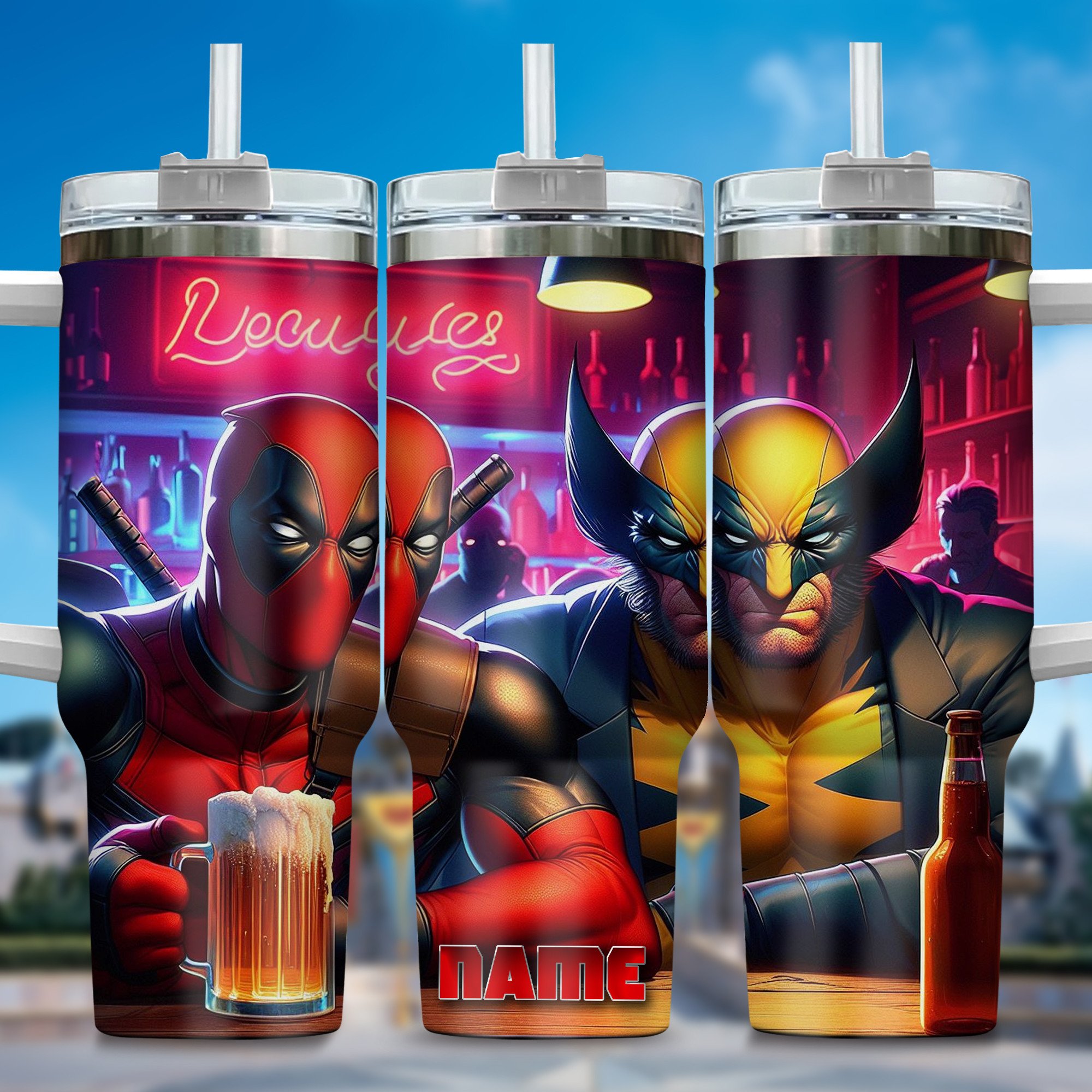 Deadpool Wolverine Movies Custom Stanley Cup 40 oz 30 oz Tumbler With Handle