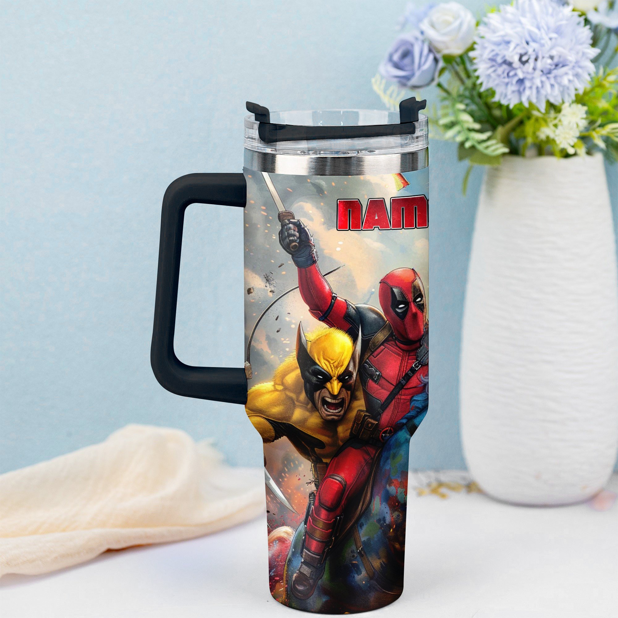 Deadpool Wolverine Movies Custom Stanley Cup 40 oz 30 oz Tumbler With Handle