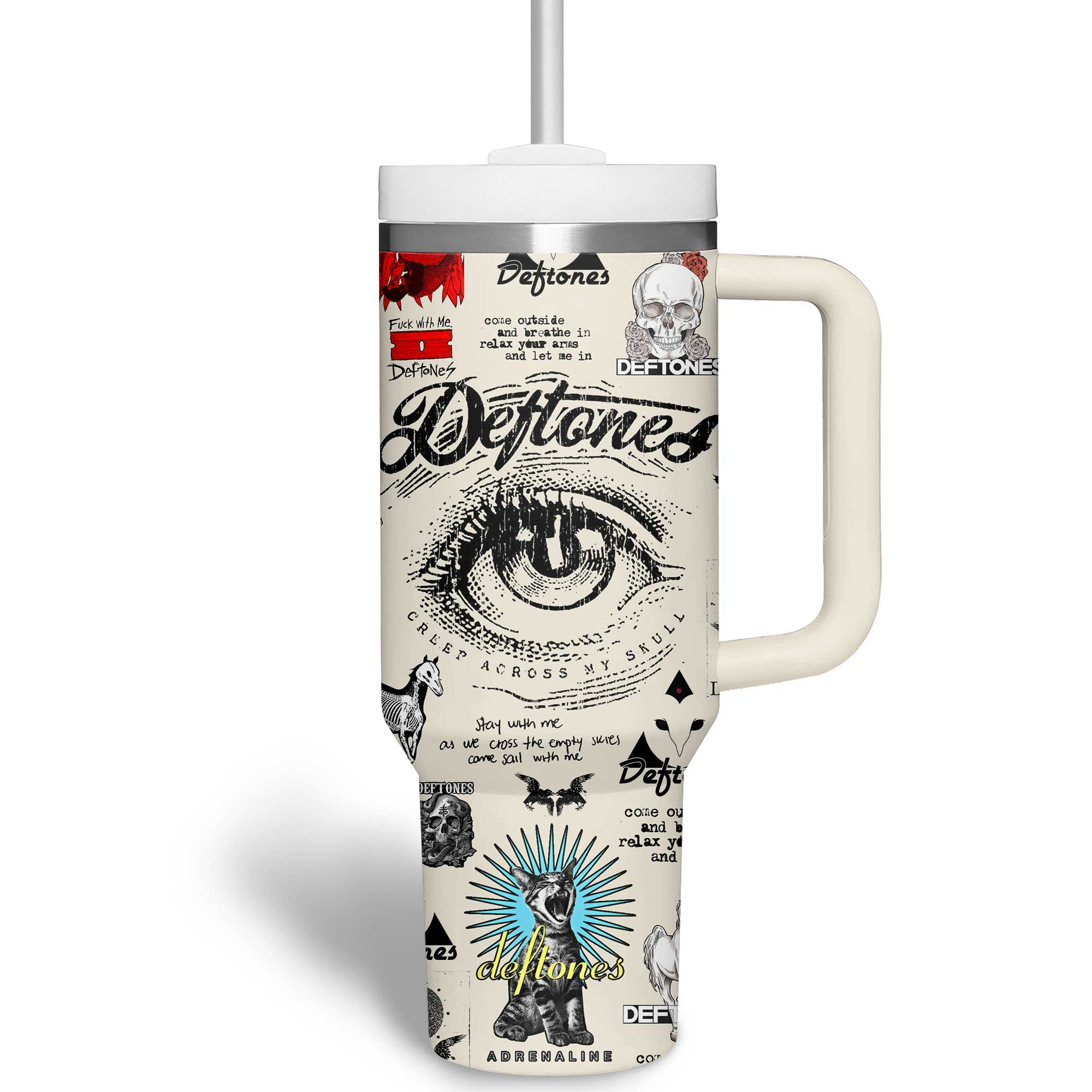 Deftones Music Custom Stanley Cup 40 oz 30 oz Tumbler With Handle