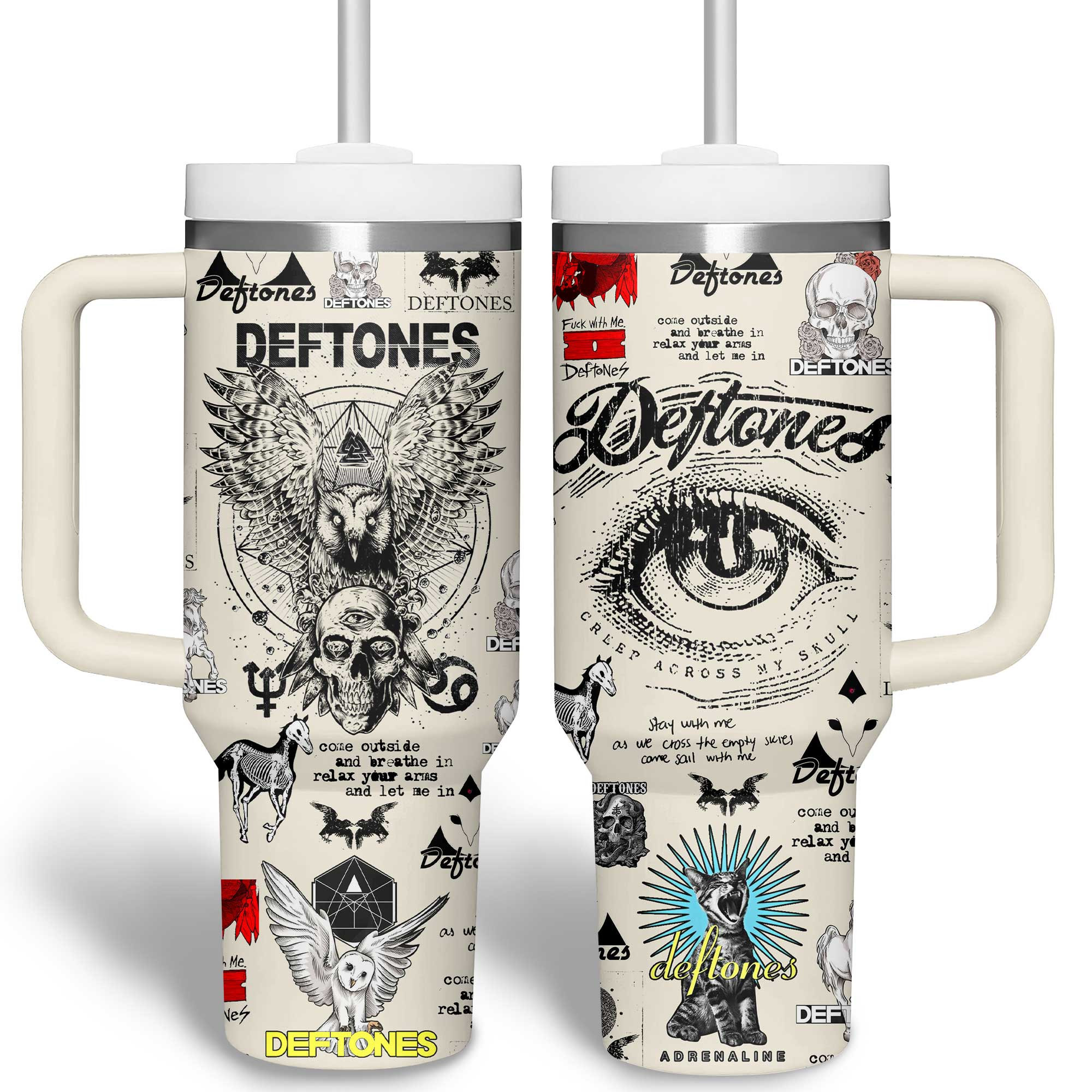 Deftones Music Custom Stanley Cup 40 oz 30 oz Tumbler With Handle