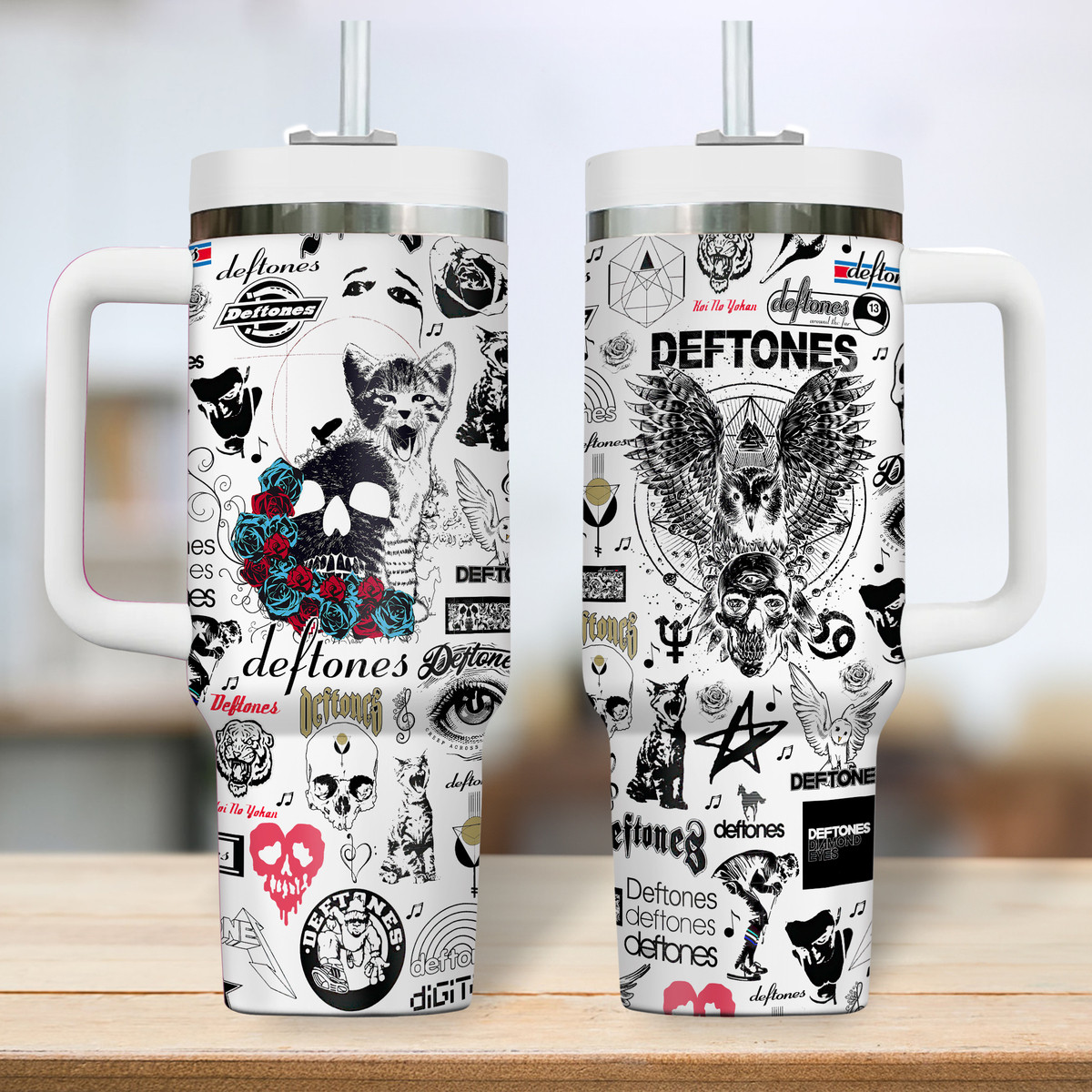 Deftones Music Custom Stanley Cup 40 oz 30 oz Tumbler With Handle
