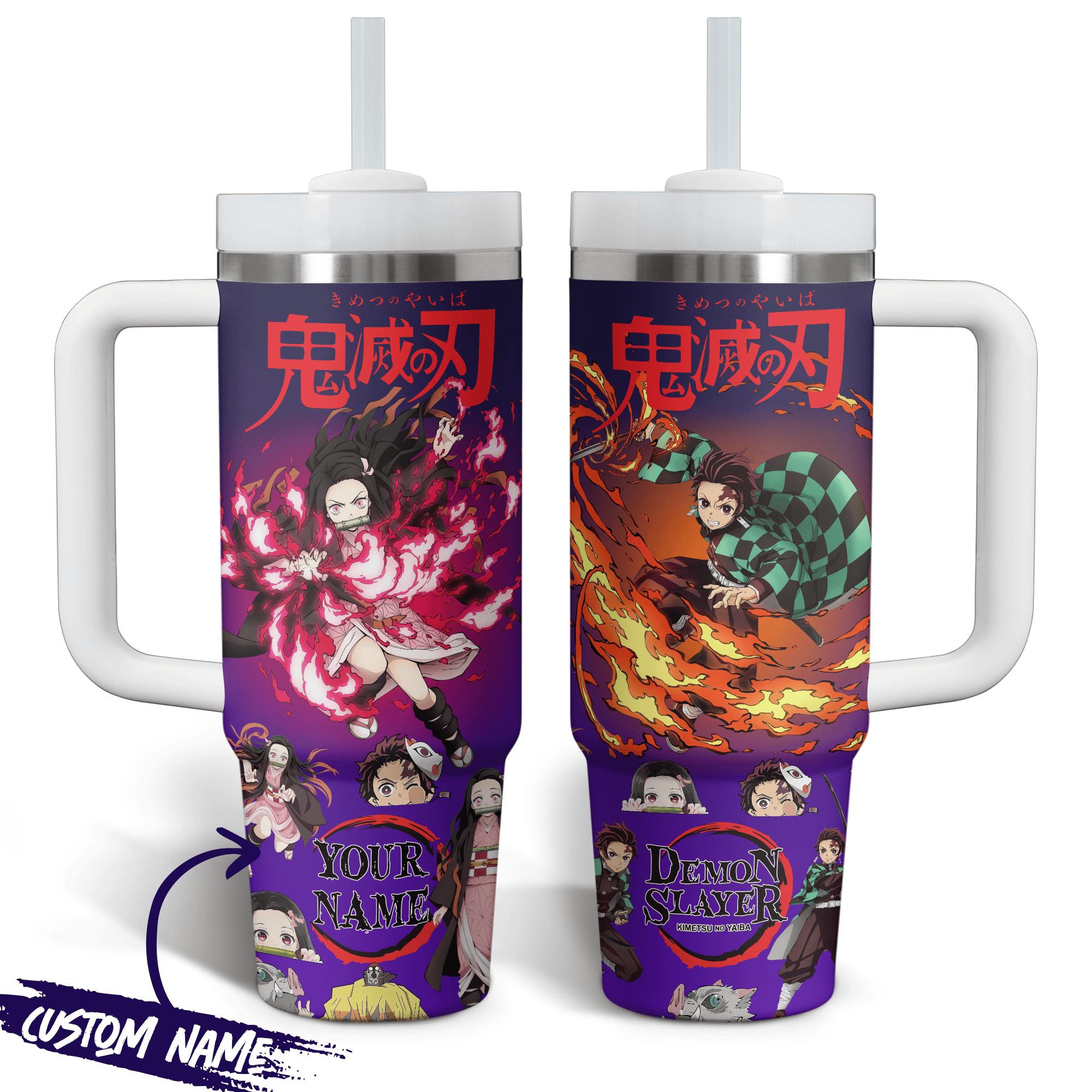 Demon Slayer Anime Custom Stanley Cup 40 oz 30 oz Tumbler With Handle