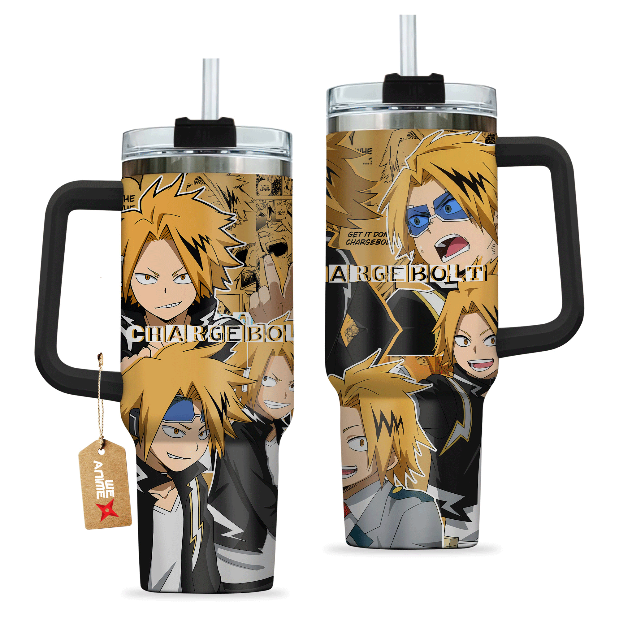 Denki Kaminari Chargebolt Boku no Hero Academia Anime Custom Stanley Cup 40 oz 30 oz Tumbler With Handle