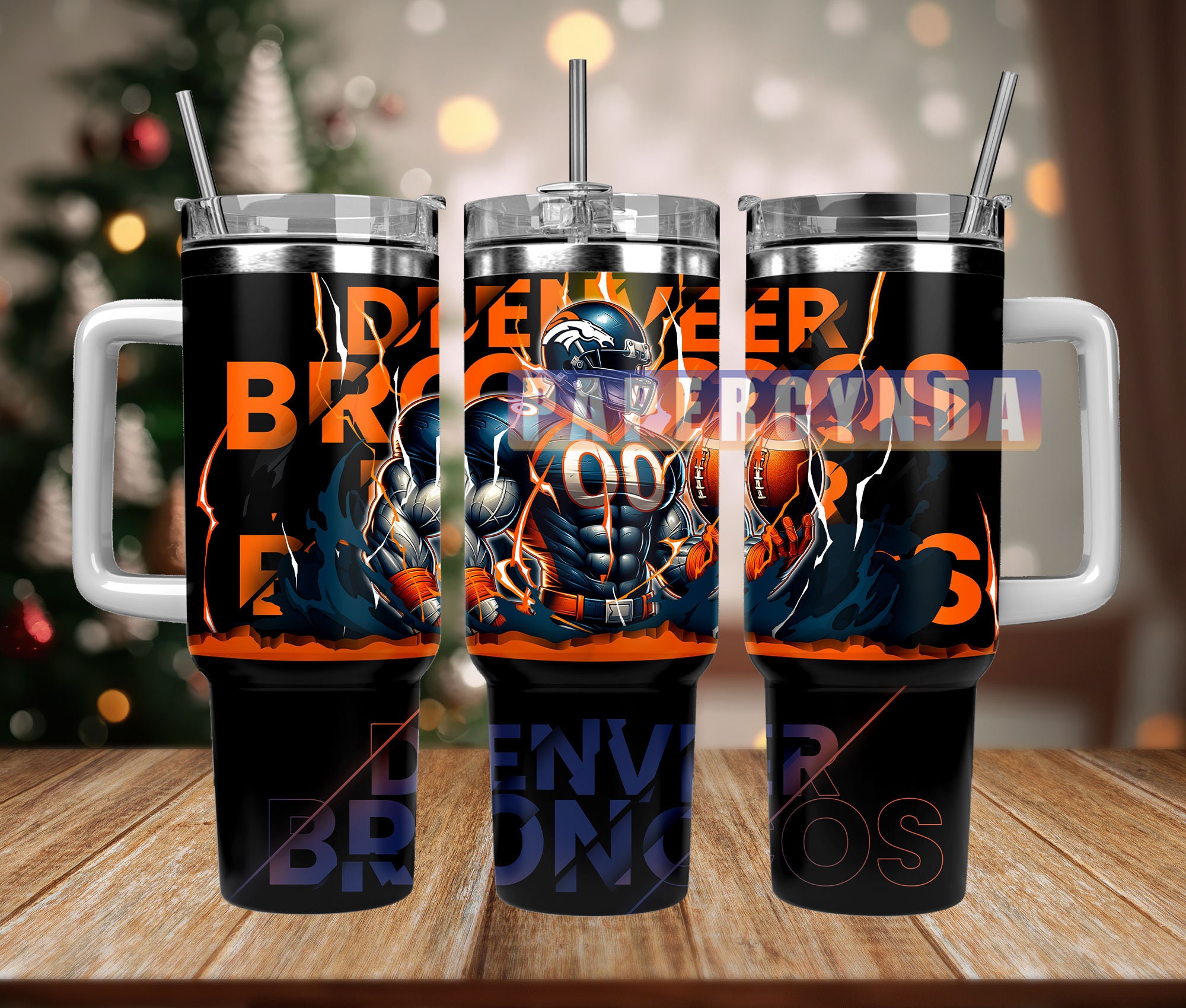 Denver Broncos Custom Stanley Cup 40 oz 30 oz Tumbler With Handle
