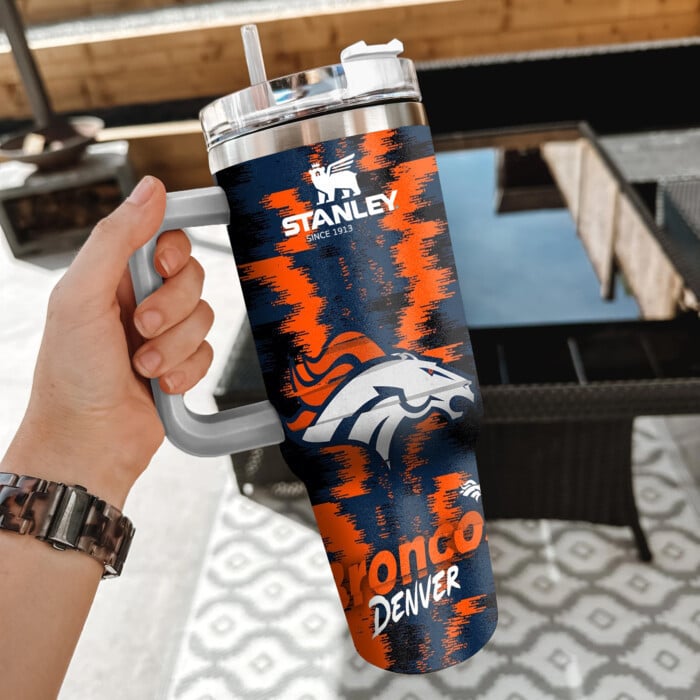 Denver Broncos NFL Custom Stanley Cup 40 oz 30 oz Tumbler With Handle