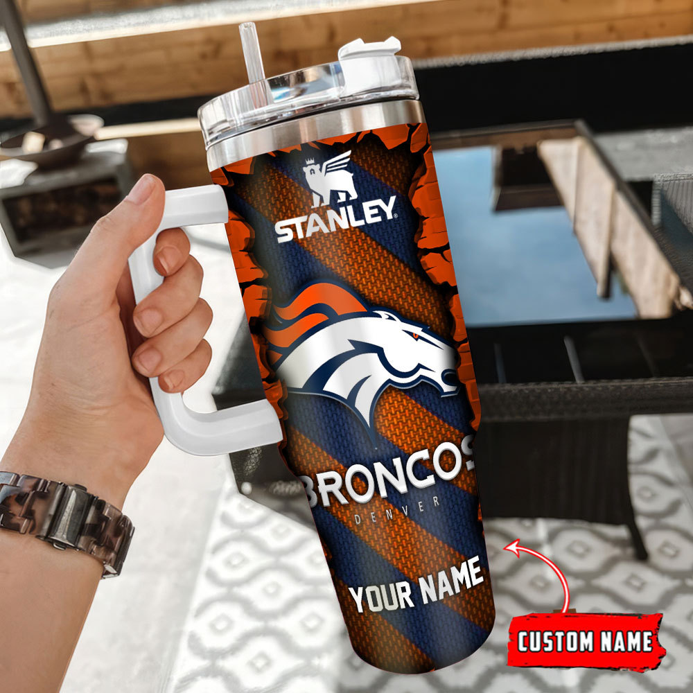 Denver Broncos NFL Custom Stanley Cup 40 oz 30 oz Tumbler With Handle