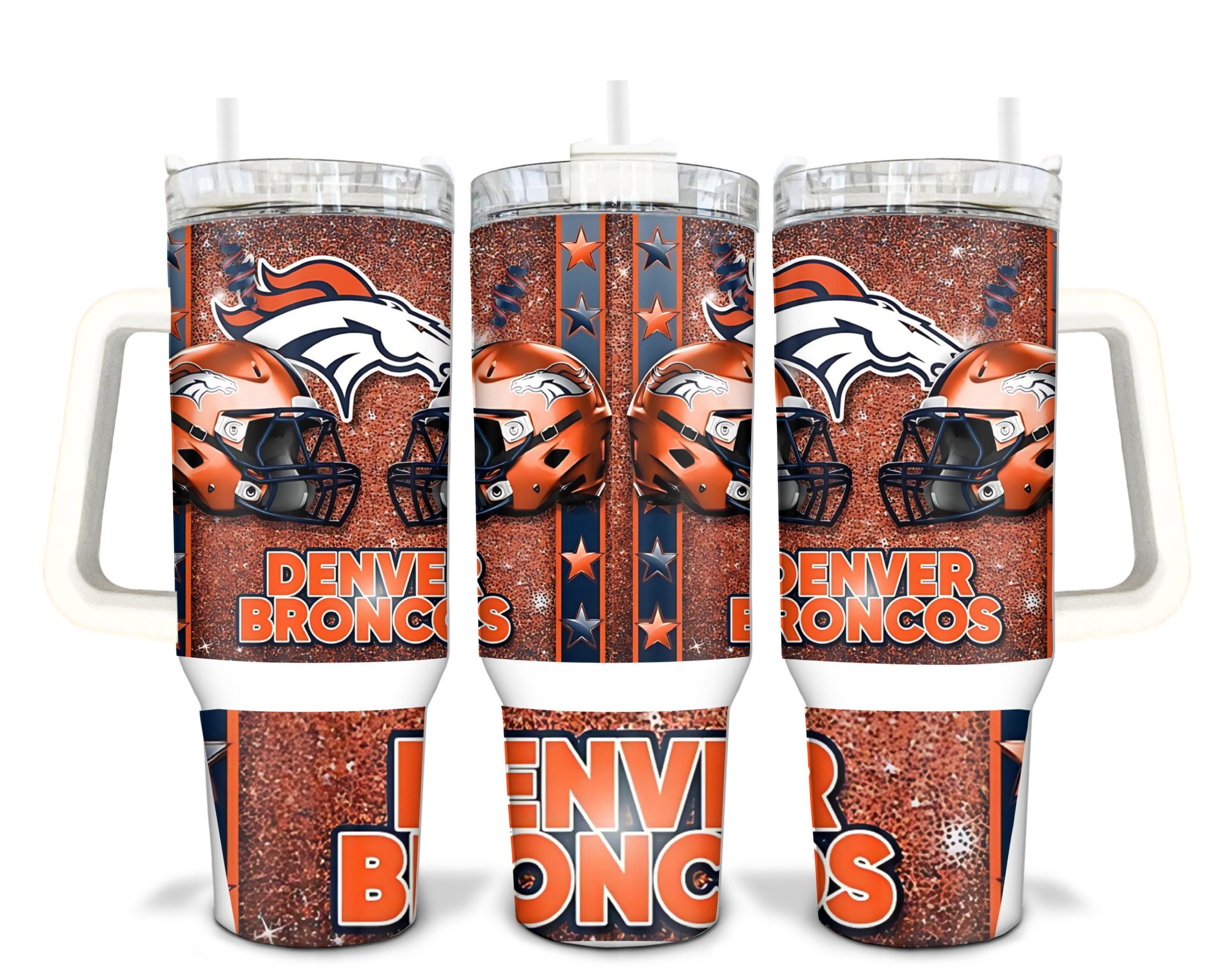 Denver Broncos NFL Custom Stanley Cup 40 oz 30 oz Tumbler With Handle