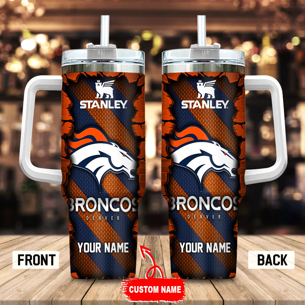 Denver Broncos NFL Custom Stanley Cup 40 oz 30 oz Tumbler With Handle