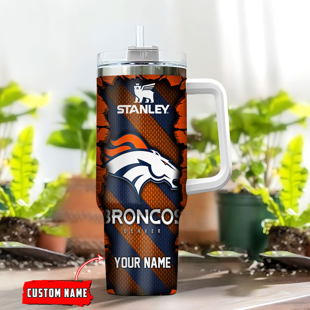 Denver Broncos NFL Custom Stanley Cup 40 oz 30 oz Tumbler With Handle