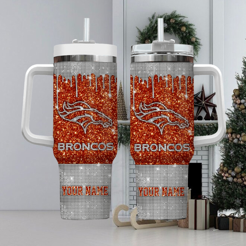 Denver Broncos NFL Custom Stanley Cup 40 oz 30 oz Tumbler With Handle