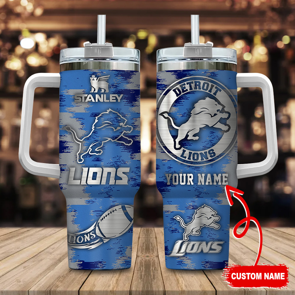 Detroit Lions NFL Custom Stanley Cup 40 oz 30 oz Tumbler With Handle
