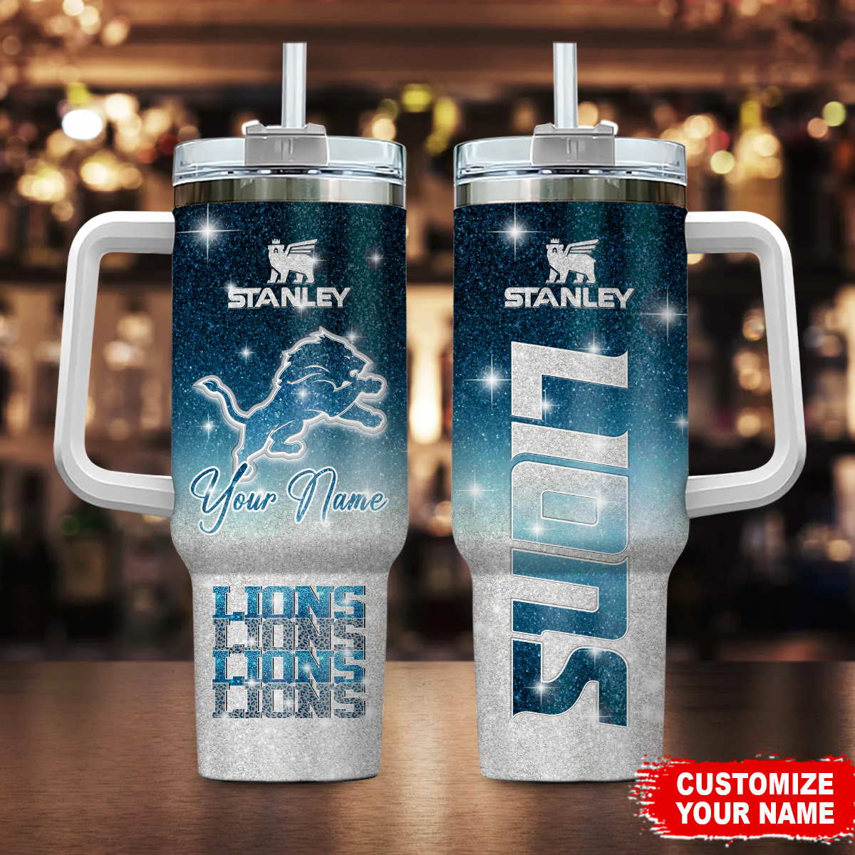 Detroit Lions NFL Custom Stanley Cup 40 oz 30 oz Tumbler With Handle