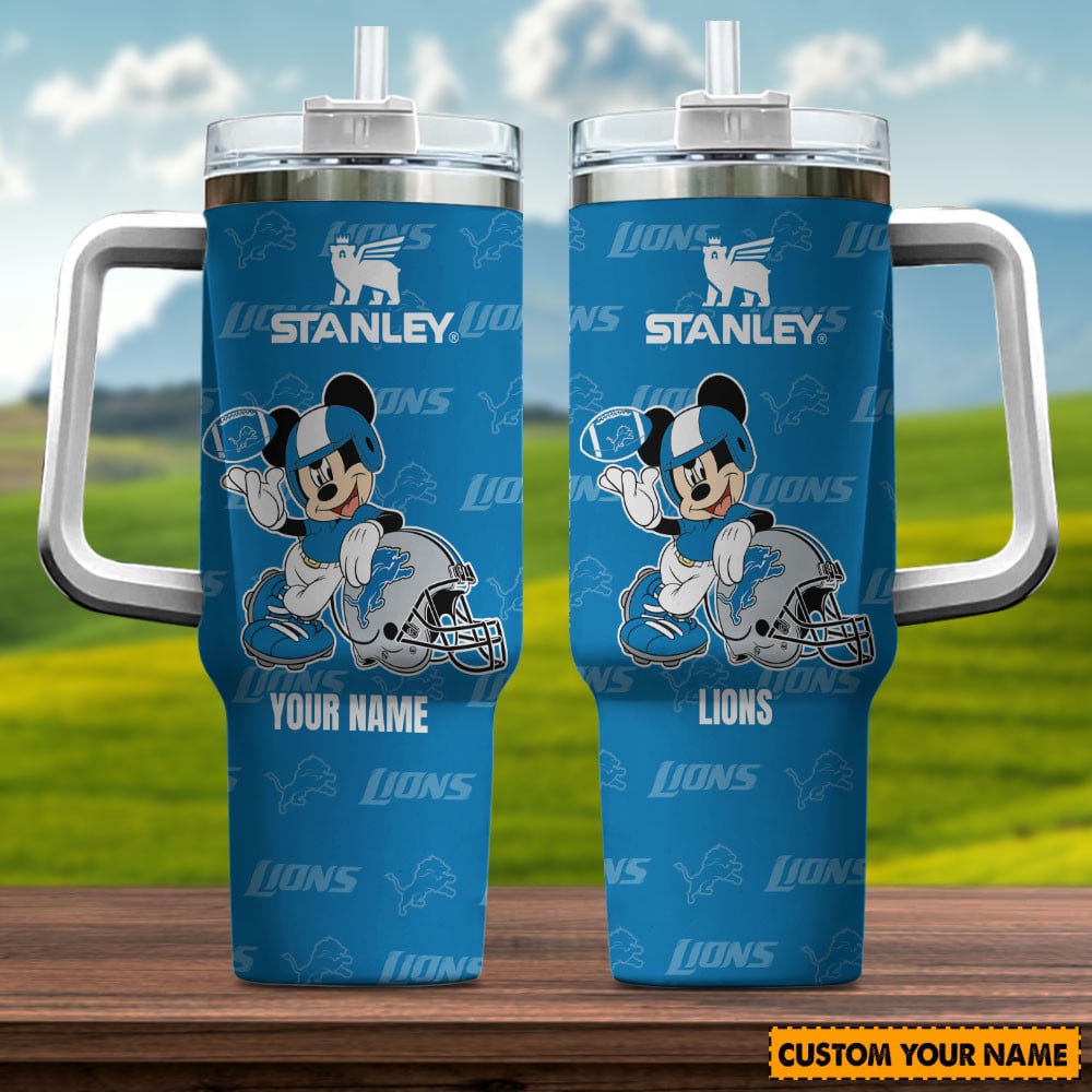 Detroit Lions NFL Mickey Mouse Custom Stanley Cup 40 oz 30 oz Tumbler With Handle