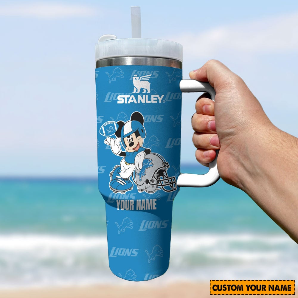 Detroit Lions NFL Mickey Mouse Custom Stanley Cup 40 oz 30 oz Tumbler With Handle