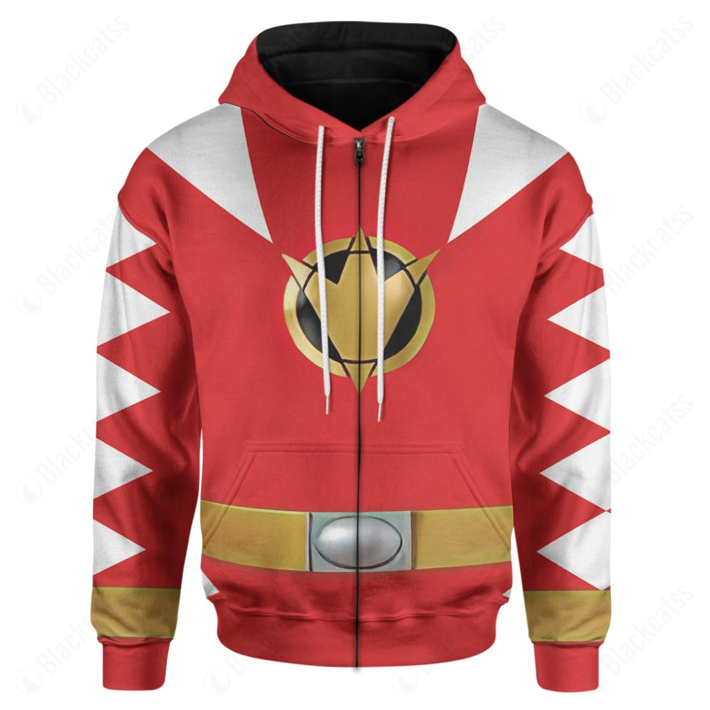 Dino Thunder Red Power Rangers Costume Hoodie Sweatshirt T-Shirt Sweatpants Tracksuit - Stormmerch Exclusive