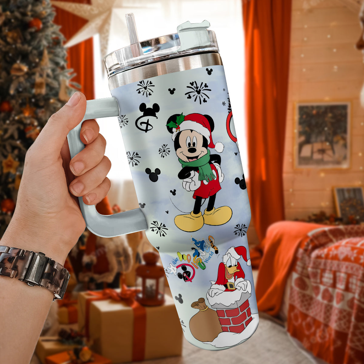Disney Characters Cartoon Christmas Custom Stanley Cup 40 oz 30 oz Tumbler With Handle