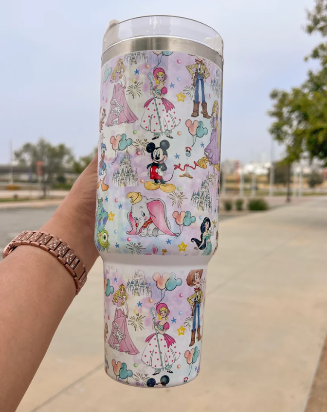 Disney Characters CartoonCustom Stanley Cup 40 oz 30 oz Tumbler With Handle