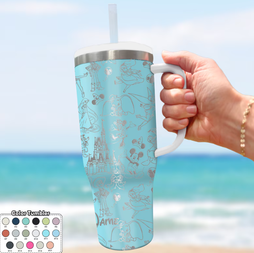 Disney Characters CartoonCustom Stanley Cup 40 oz 30 oz Tumbler With Handle