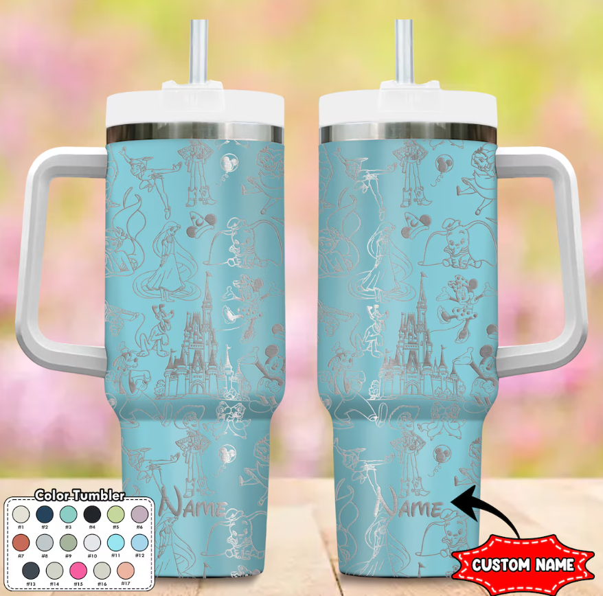 Disney Characters CartoonCustom Stanley Cup 40 oz 30 oz Tumbler With Handle