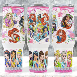 Disney Princesses Cartoon Custom Stanley Cup 40 oz 30 oz Tumbler With Handle