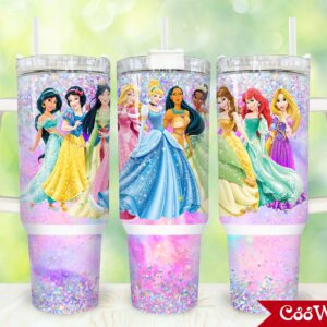 Disney Princesses Cartoon Custom Stanley Cup 40 oz 30 oz Tumbler With Handle