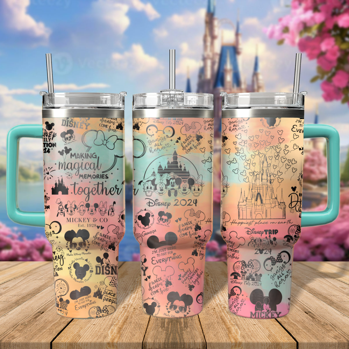 Disney Vacation Family Trip Cartoon Custom Stanley Cup 40 oz 30 oz Tumbler With Handle
