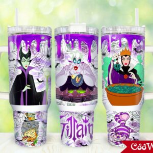 Disney Villains Cartoon Custom Stanley Cup 40 oz 30 oz Tumbler With Handle