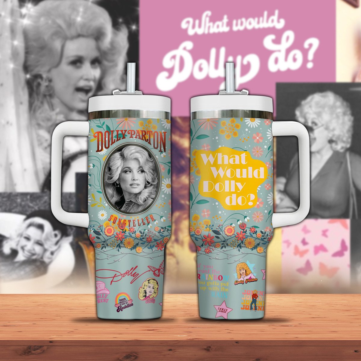 Dolly Parton Music Custom Stanley Cup 40 oz 30 oz Tumbler With Handle