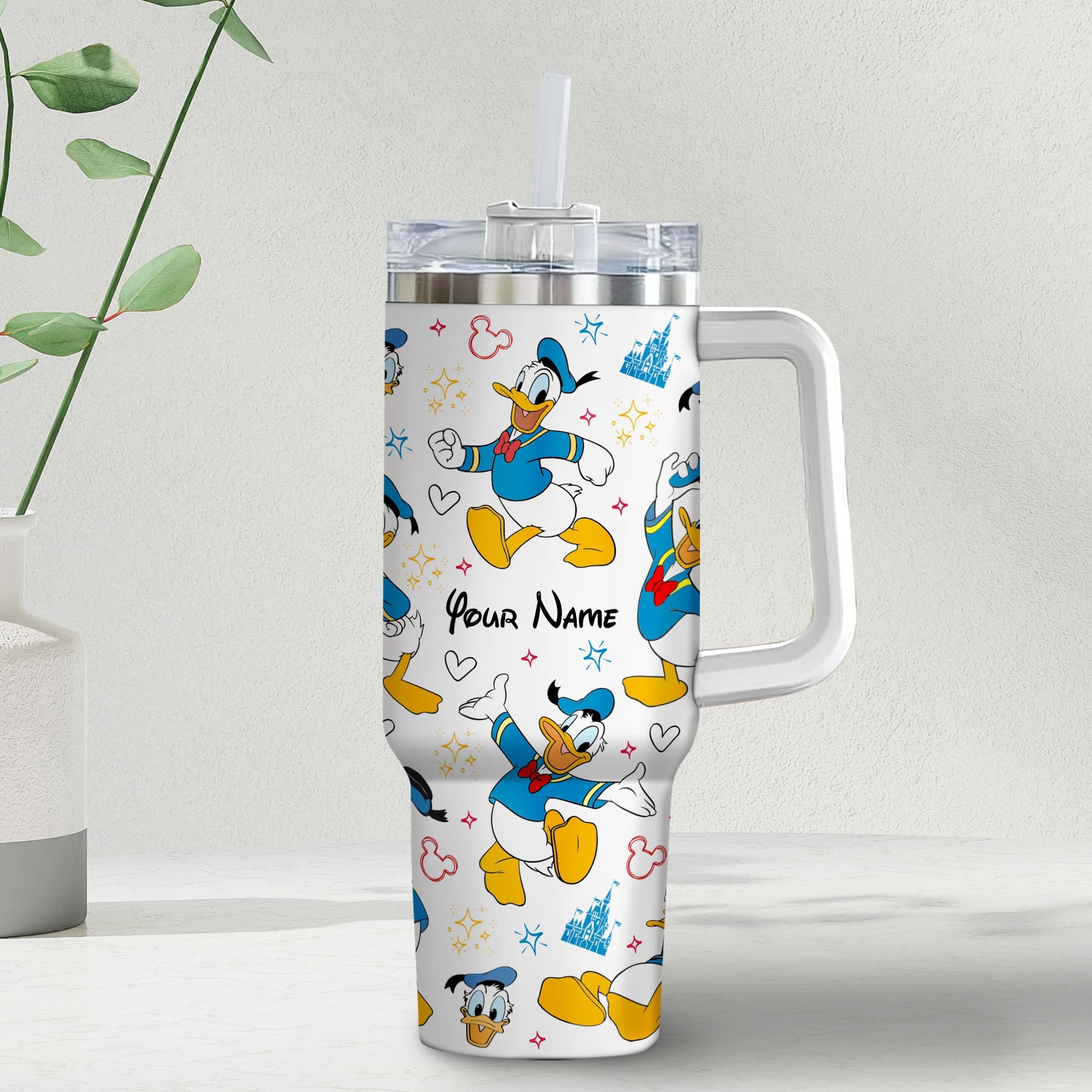 Donald Duck Disney Cartoon Custom Stanley Cup 40 oz 30 oz Tumbler With Handle