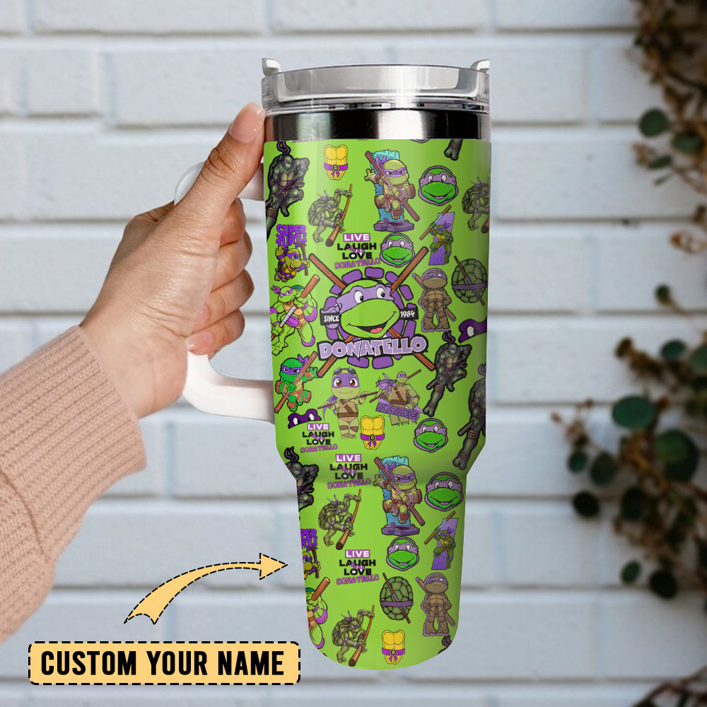 Donatello Ninja Turtles Cartoon Custom Stanley Cup 40 oz 30 oz Tumbler With Handle