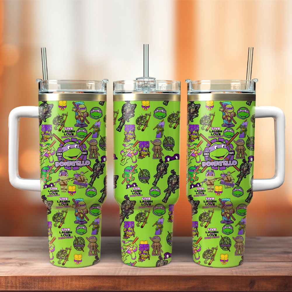 Donatello Ninja Turtles Cartoon Custom Stanley Cup 40 oz 30 oz Tumbler With Handle