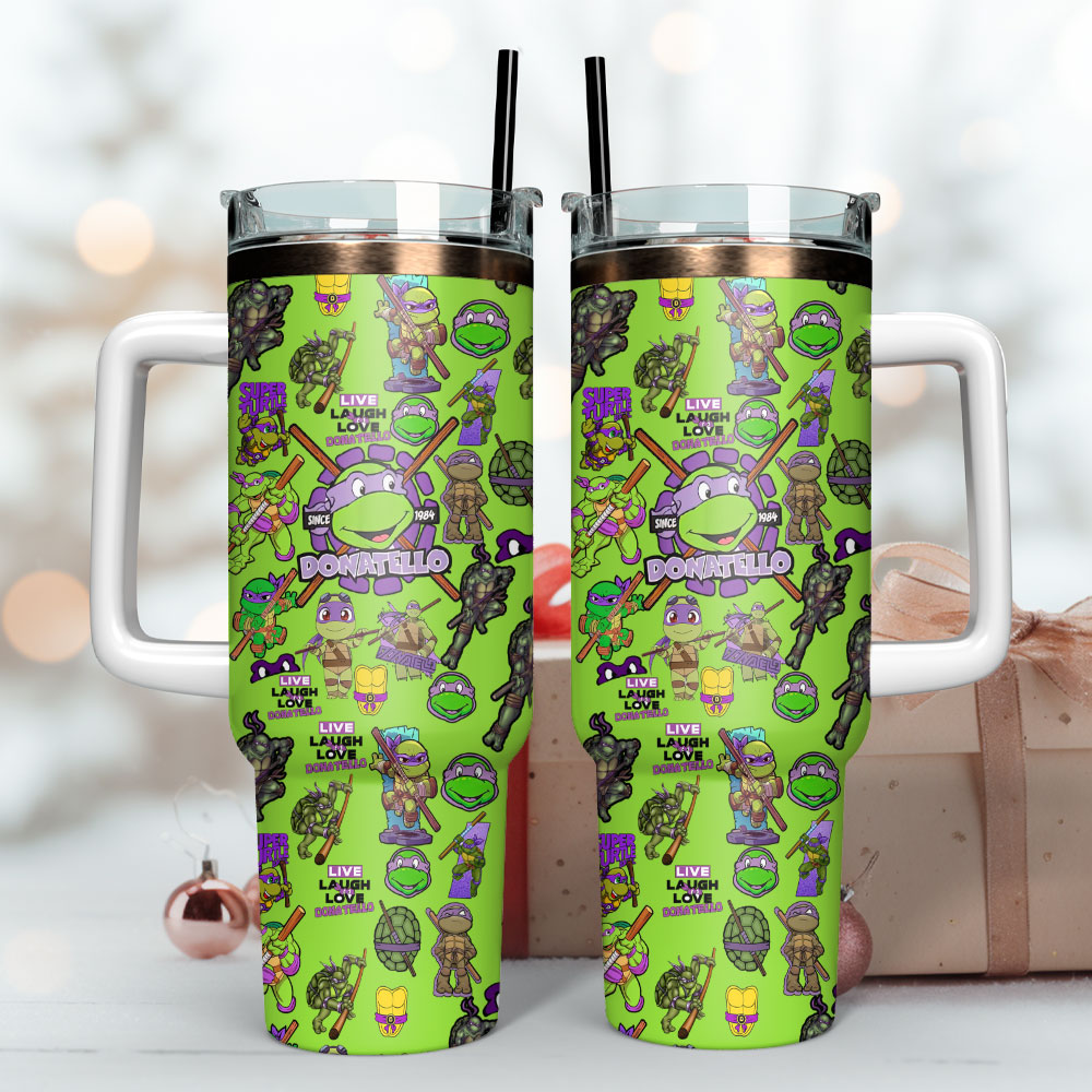 Donatello Ninja Turtles Cartoon Custom Stanley Cup 40 oz 30 oz Tumbler With Handle