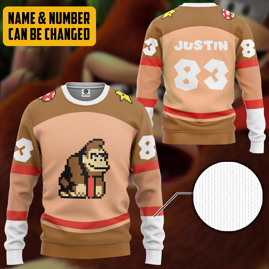 Donkey Kong Sports Custom Name Custom Number Costume Hoodie Sweatshirt T-Shirt Sweatpants Tracksuit - Stormmerch Exclusive