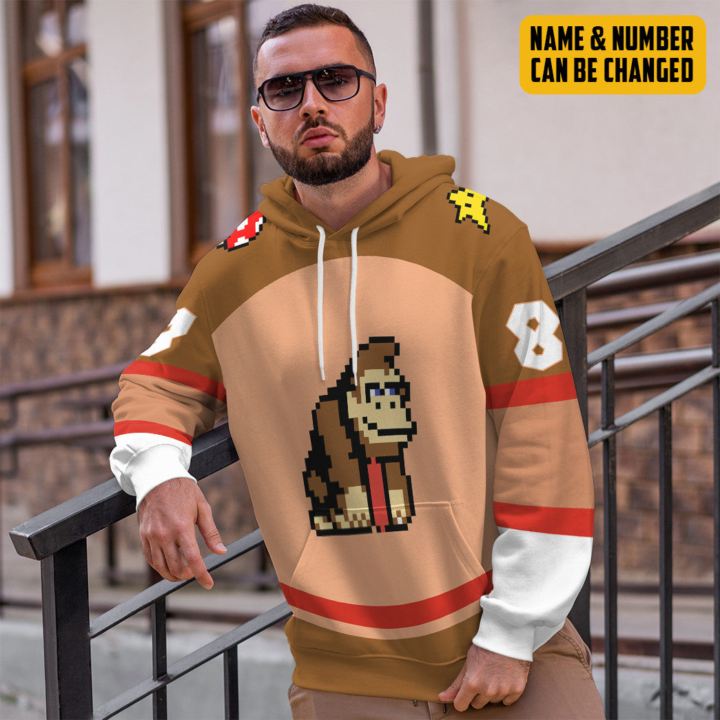 Donkey Kong Sports Custom Name Custom Number Costume Hoodie Sweatshirt T-Shirt Sweatpants Tracksuit - Stormmerch Exclusive