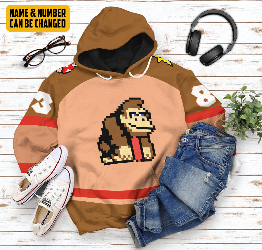 Donkey Kong Sports Custom Name Custom Number Costume Hoodie Sweatshirt T-Shirt Sweatpants Tracksuit - Stormmerch Exclusive