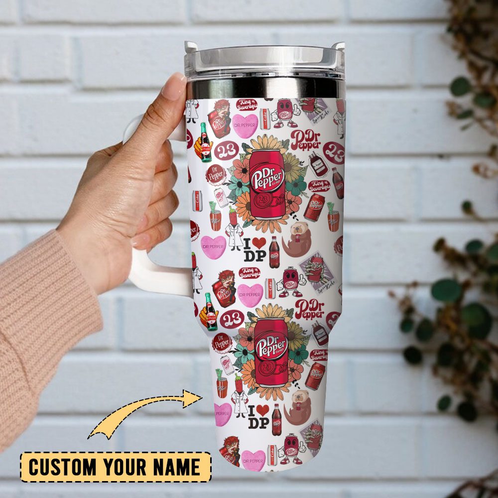 Dr Pepper Soft Drink Custom Stanley Cup 40 oz 30 oz Tumbler With Handle