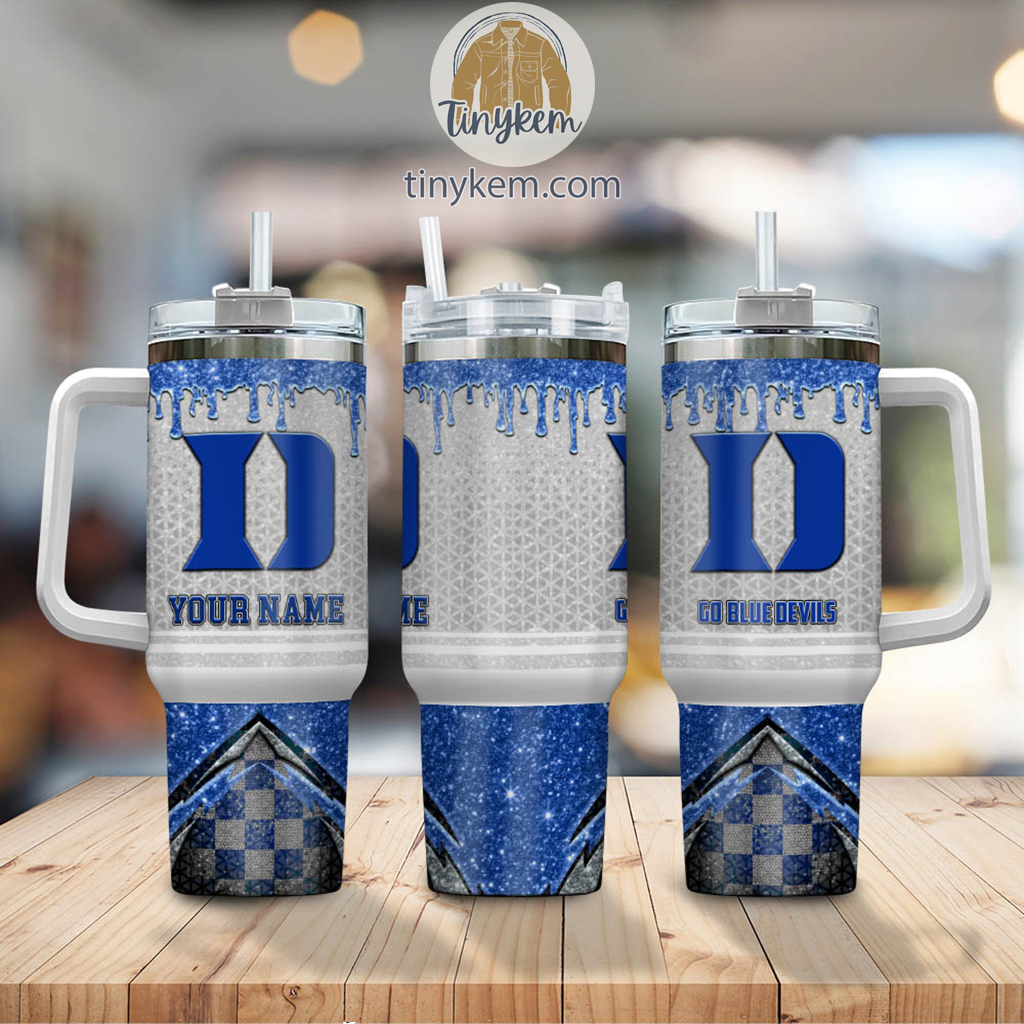 Duke Blue Devils Glitter NCAA Custom Stanley Cup 40 oz 30 oz Tumbler With Handle