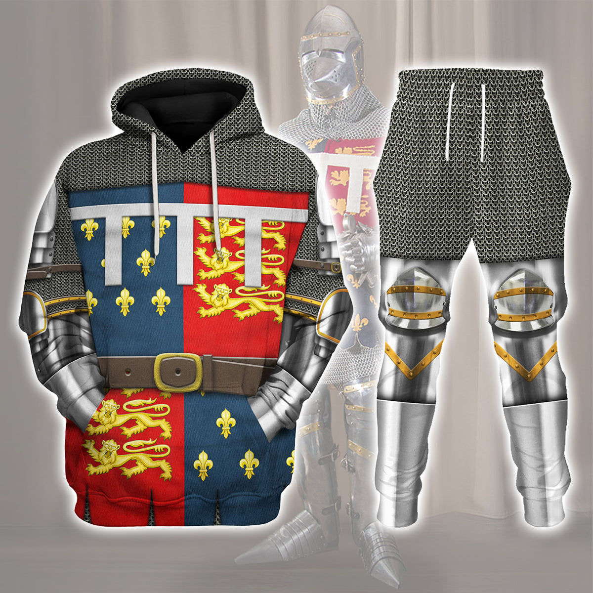 Edward The Black Prince- Battle of Poitiers- 1356 Costume Hoodie Sweatshirt T-Shirt Sweatpants Tracksuit - Stormmerch Exclusive