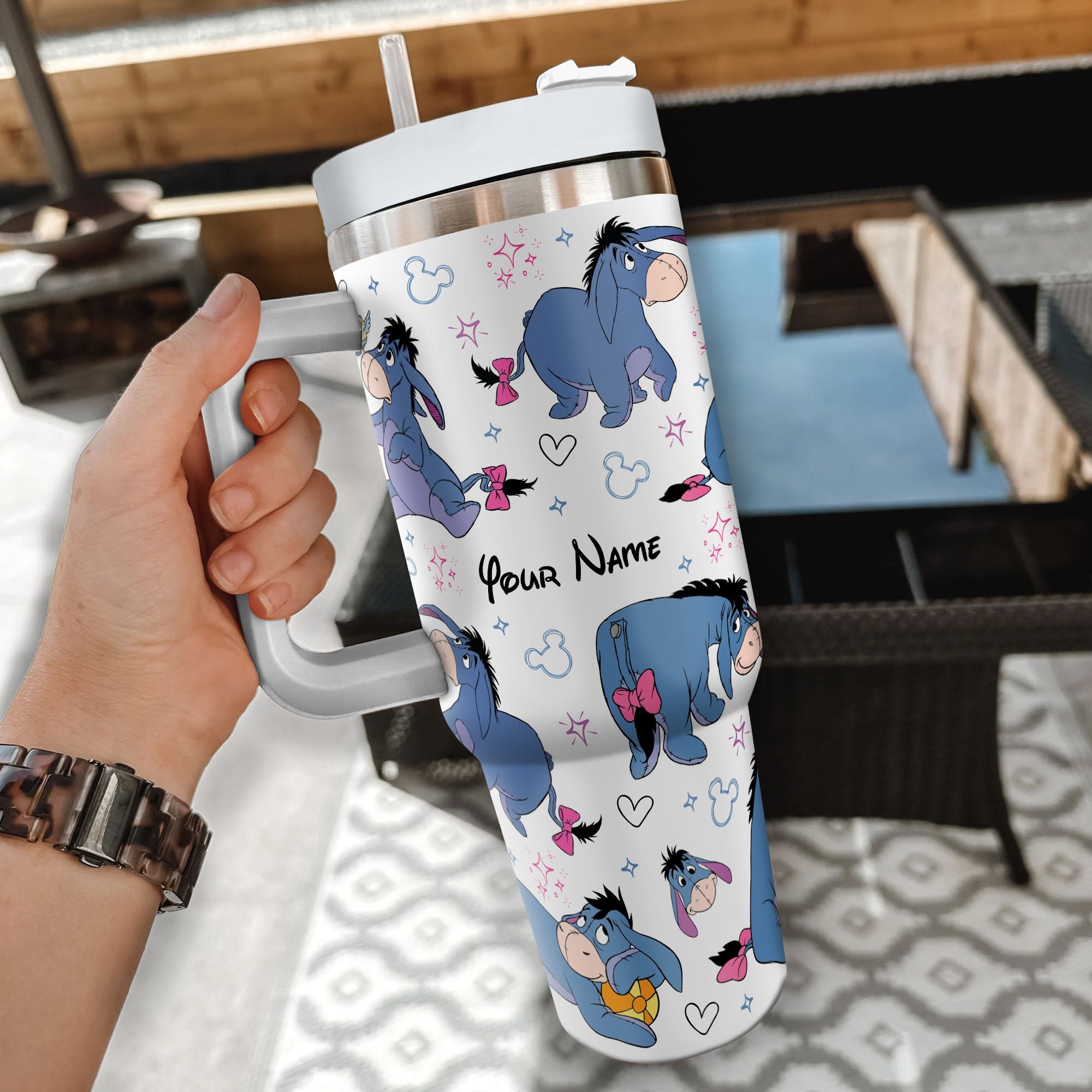 Eeyore Winnie The Pooh Disney Cartoon Custom Stanley Cup 40 oz 30 oz Tumbler With Handle