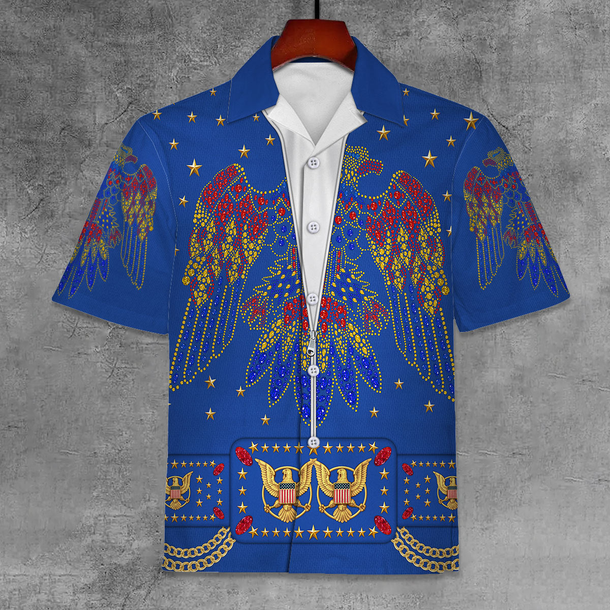 Elvis Aloha from Hawaii Blue Unisex Hawaii Shirt - Stormmerch Exclusive