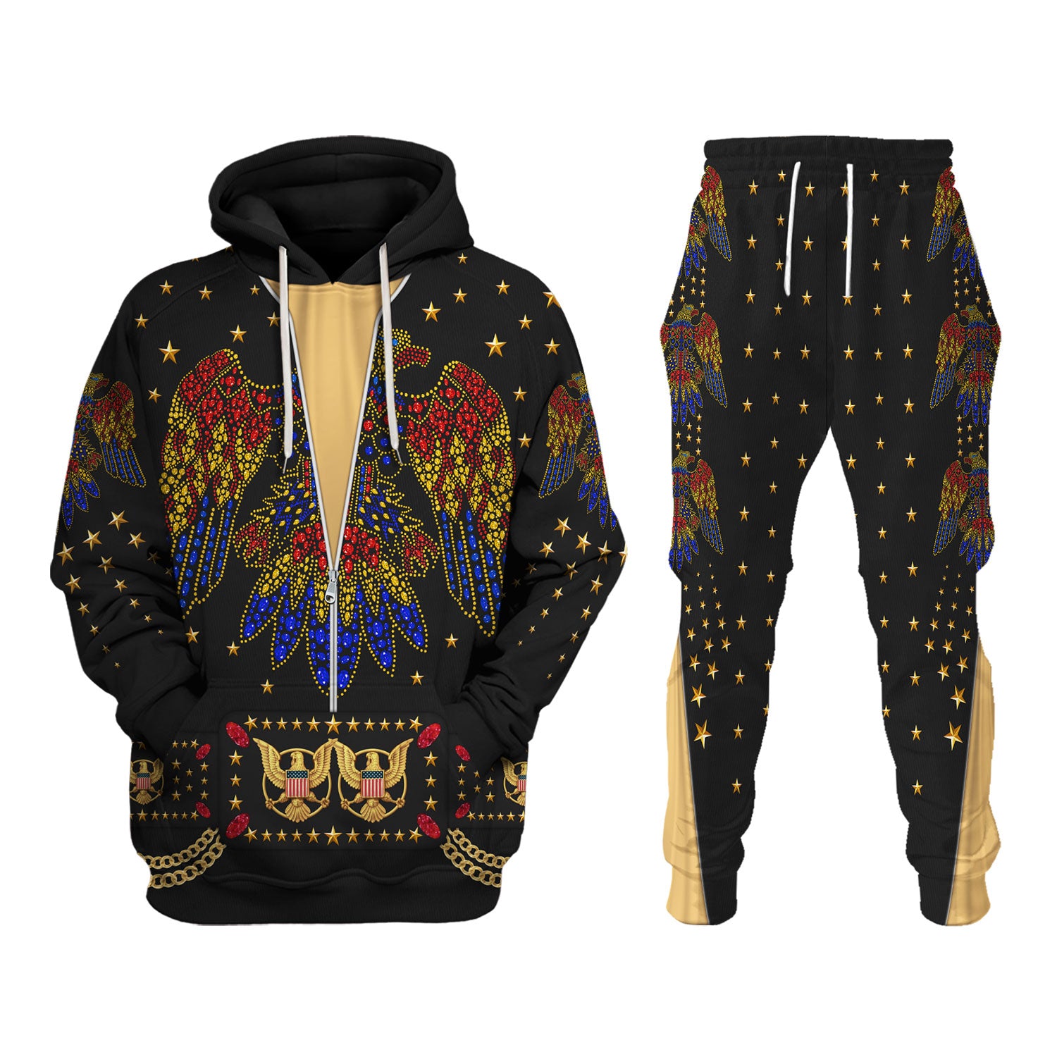 Elvis EAGLE Black Costume Hoodie Sweatshirt T-Shirt Sweatpants - Stormmerch Exclusive