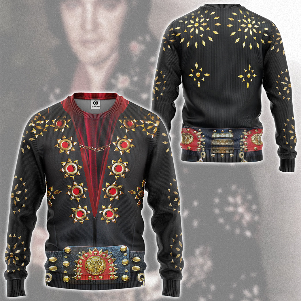 Elvis Presley Black matador suit Costume Hoodie Sweatshirt T-Shirt Sweatpants Tracksuit - Stormmerch Exclusive