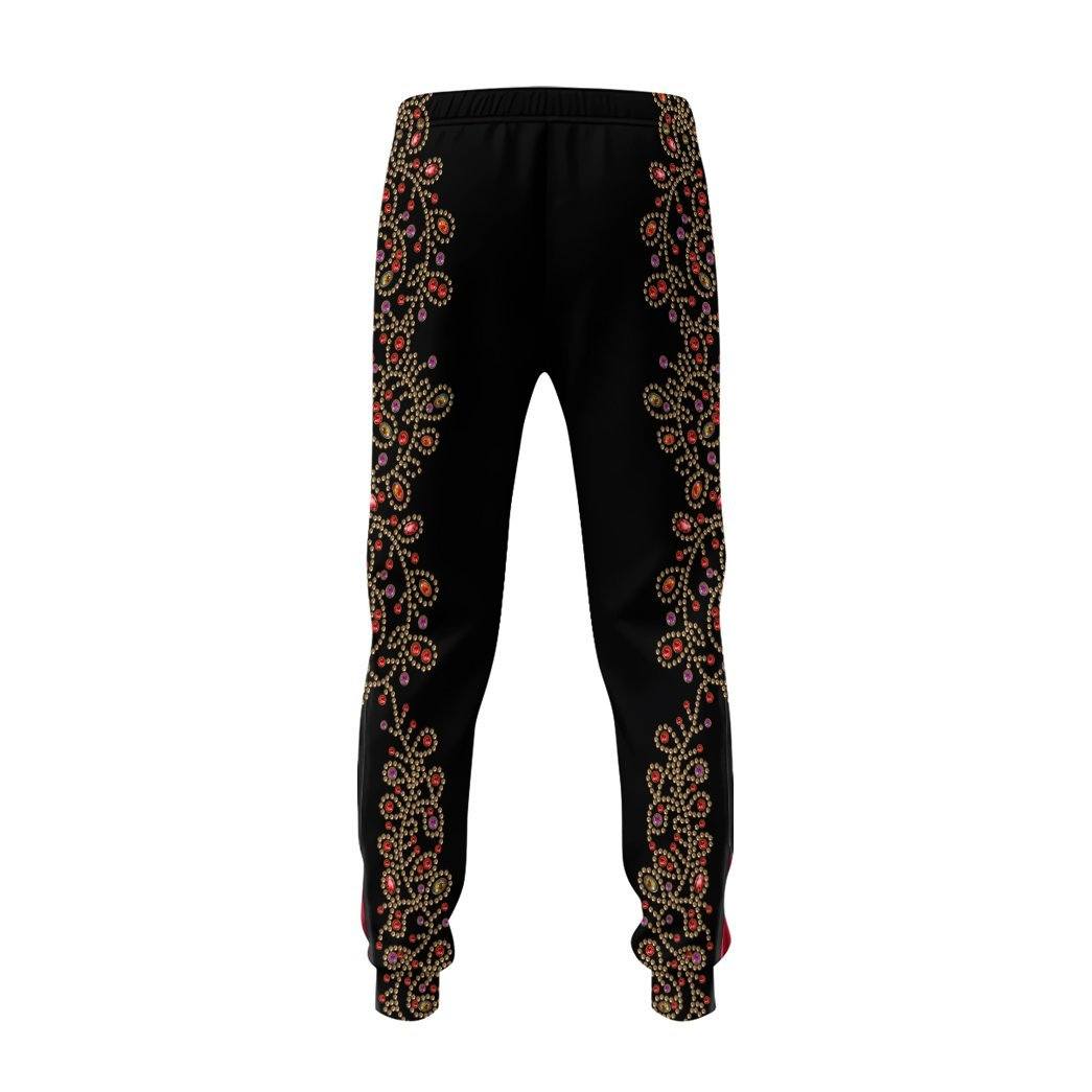 Elvis Presley Black Spanish Red Flower Costume Hoodie Sweatshirt T-Shirt Sweatpants Tracksuit - Stormmerch Exclusive