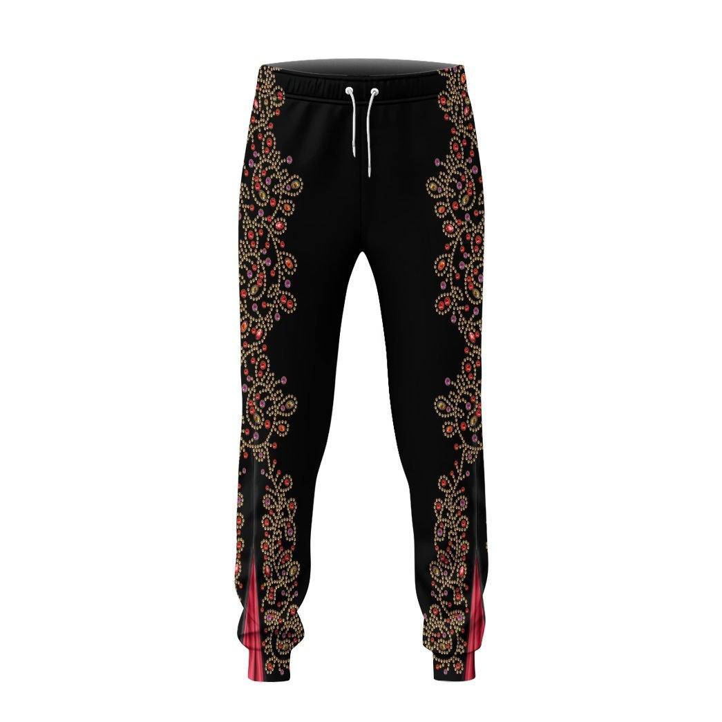 Elvis Presley Black Spanish Red Flower Costume Hoodie Sweatshirt T-Shirt Sweatpants Tracksuit - Stormmerch Exclusive